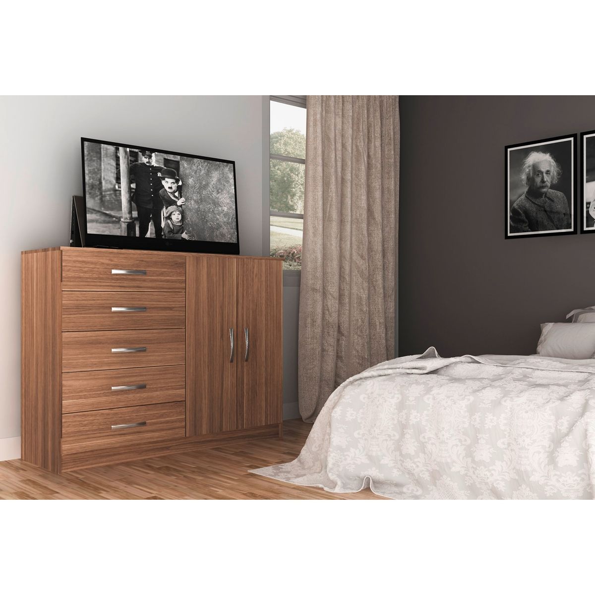 EXIT - Cómoda 5 Cajones 2 Puertas Cp25D Exit