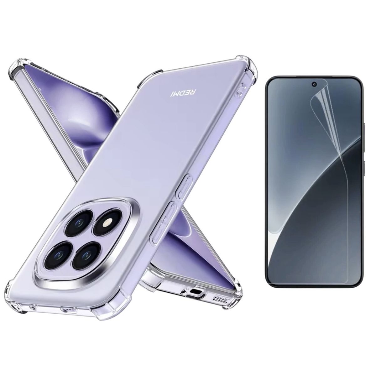 GENERICO - Carcasa Transparente Para Xiaomi Redmi Note 15 Pro 4G + Lámina Hidrogel