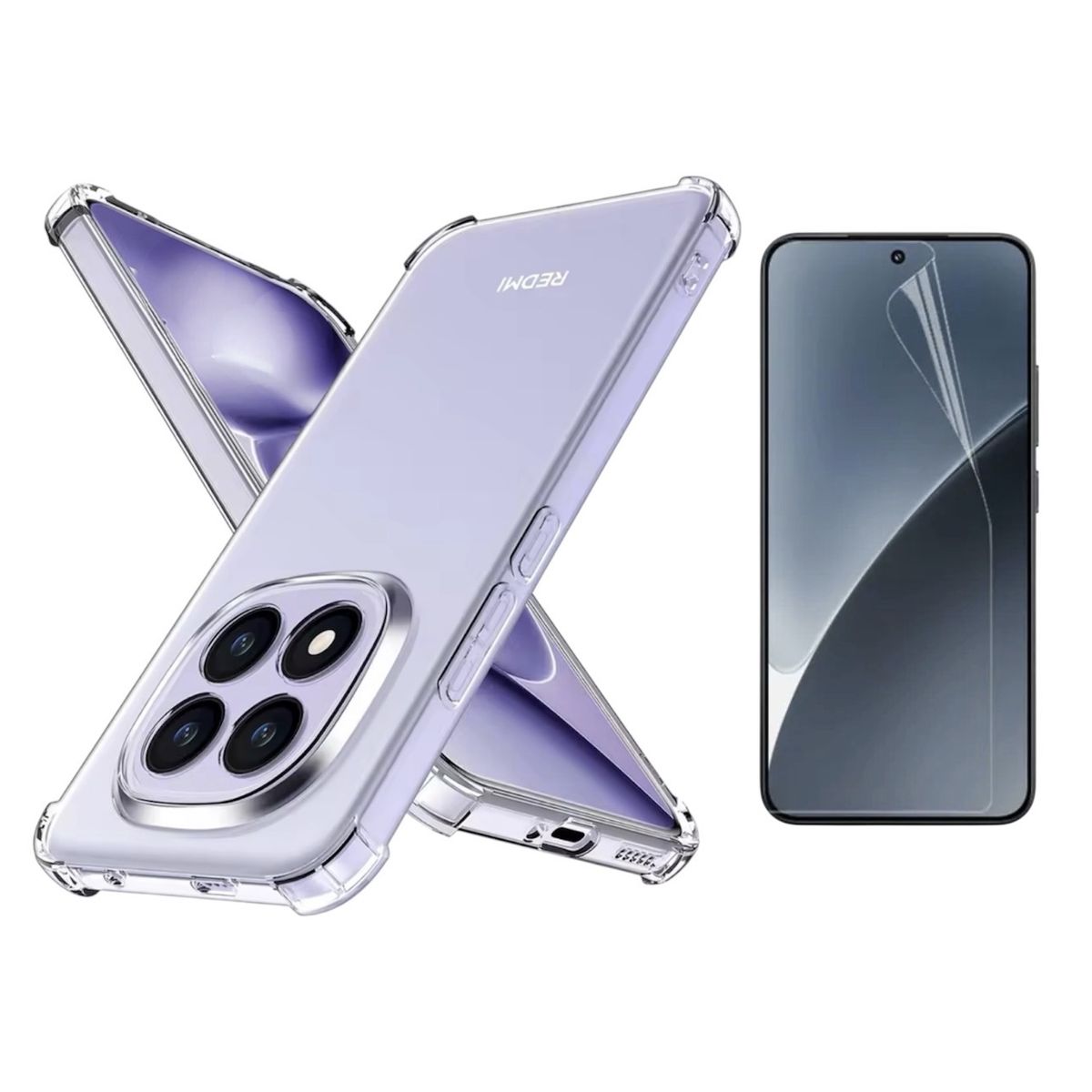 GENERICO - Carcasa Transparente Para Xiaomi Redmi Note 15 Pro 4G + Lámina Hidrogel