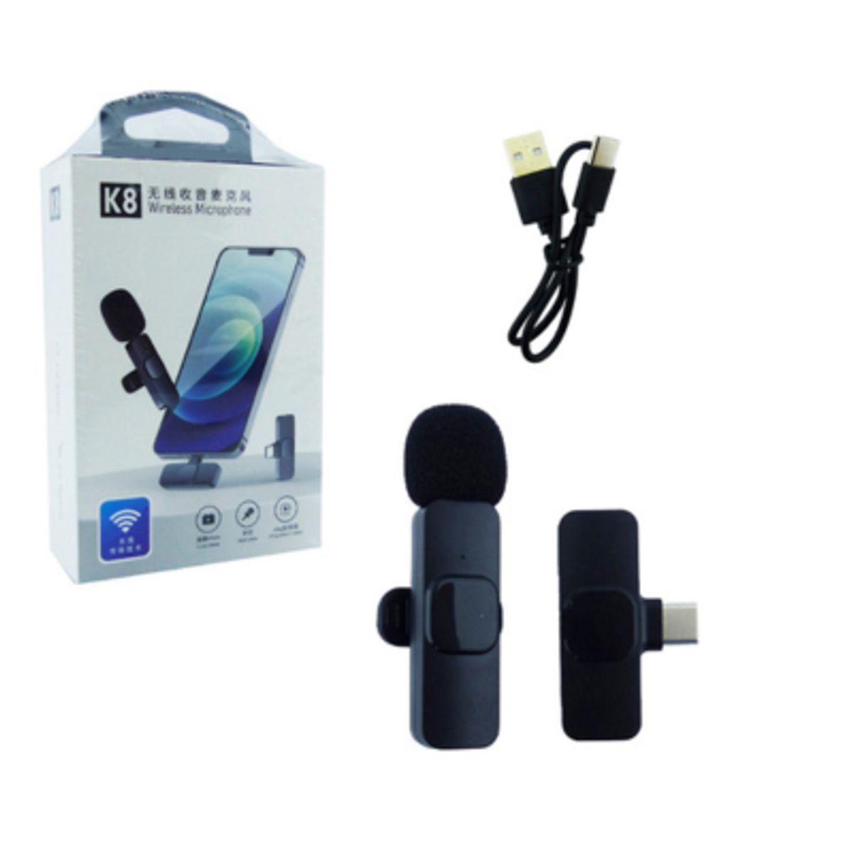GENERICO - Microfono Inalambrico Para Smartphone Modelo TYPE-C Conexion Bluetooth