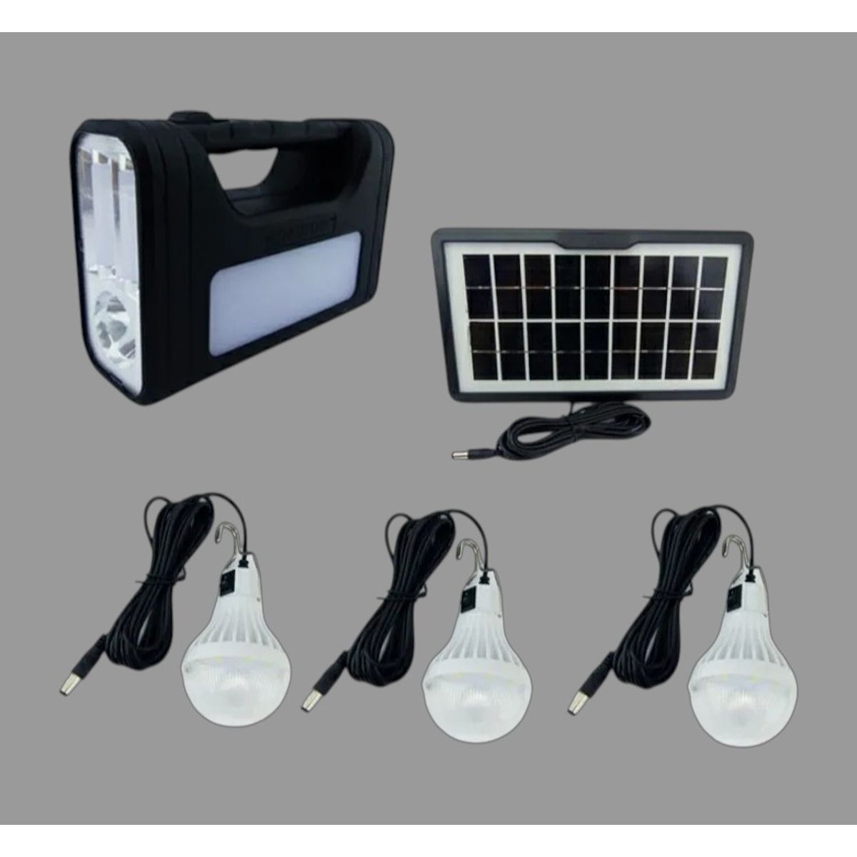 GENERICO - Kit Panel Solar Camping +Linterna + Ampolletas