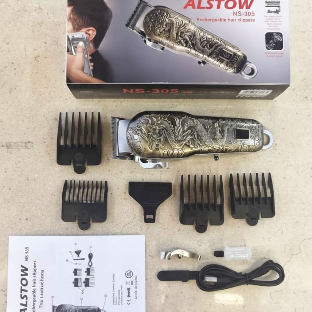 GENERICO - máquina para cortar el pelo recargable con luz led