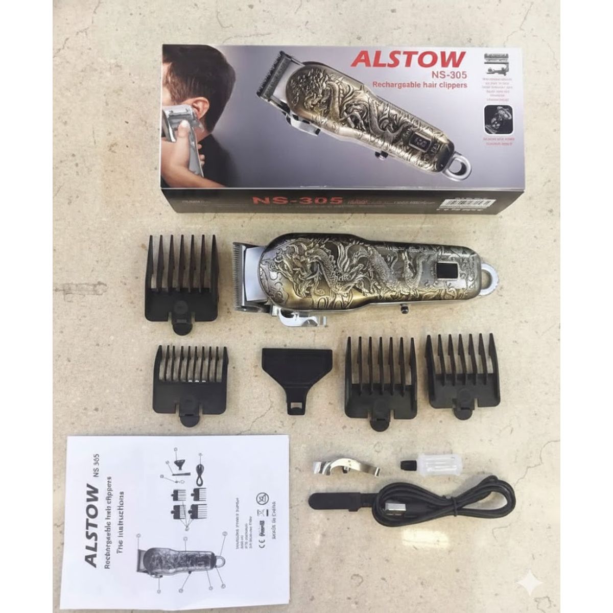 GENERICO - máquina para cortar el pelo recargable con luz led