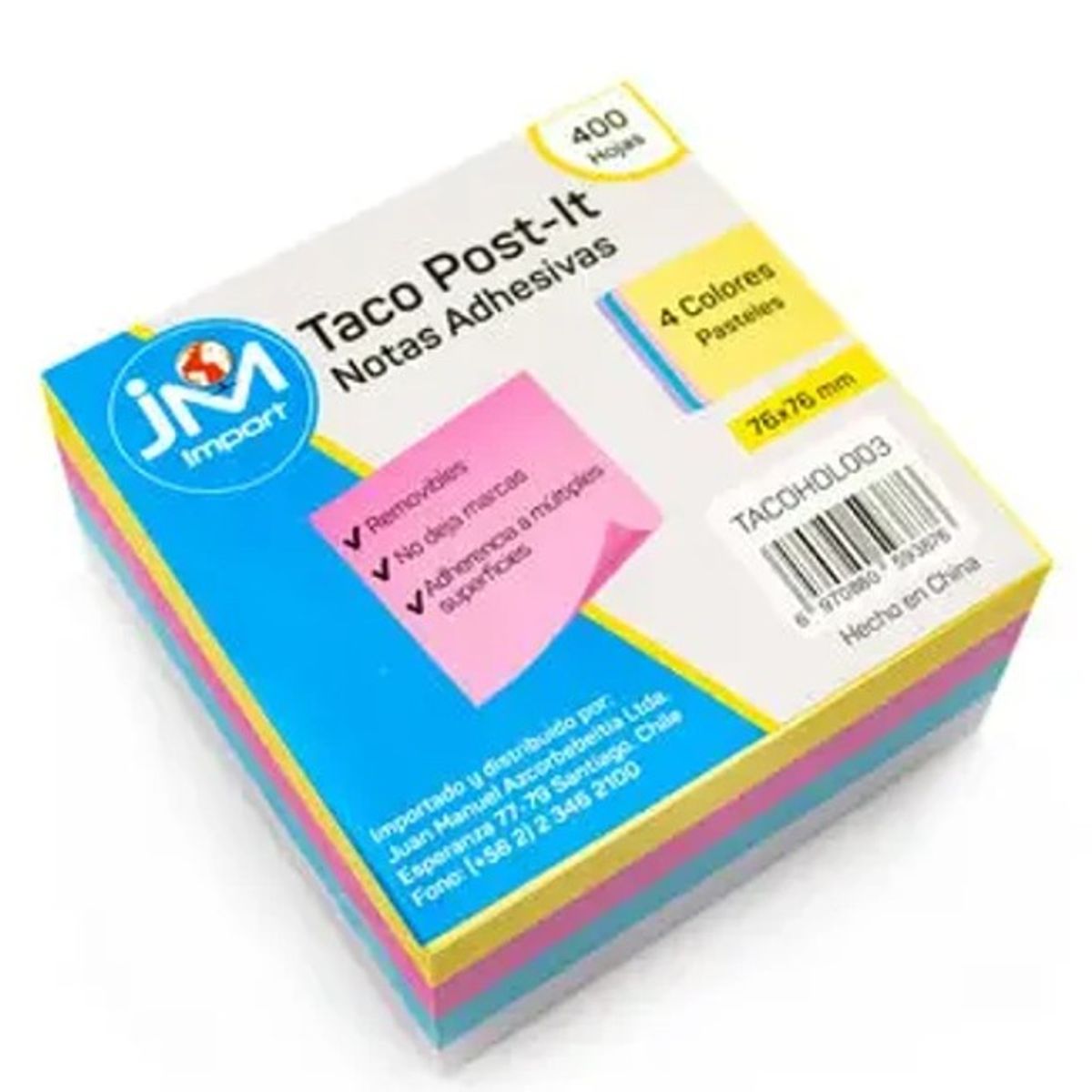 JM IMPORT - Taco Post It Taco De Notas Autoadhesivas 400 Unid