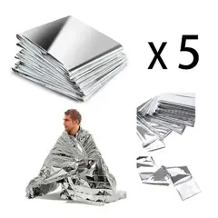 GENERICO - Pack 5 Mantas Termicas Emergencia Trekking 160x210 cm