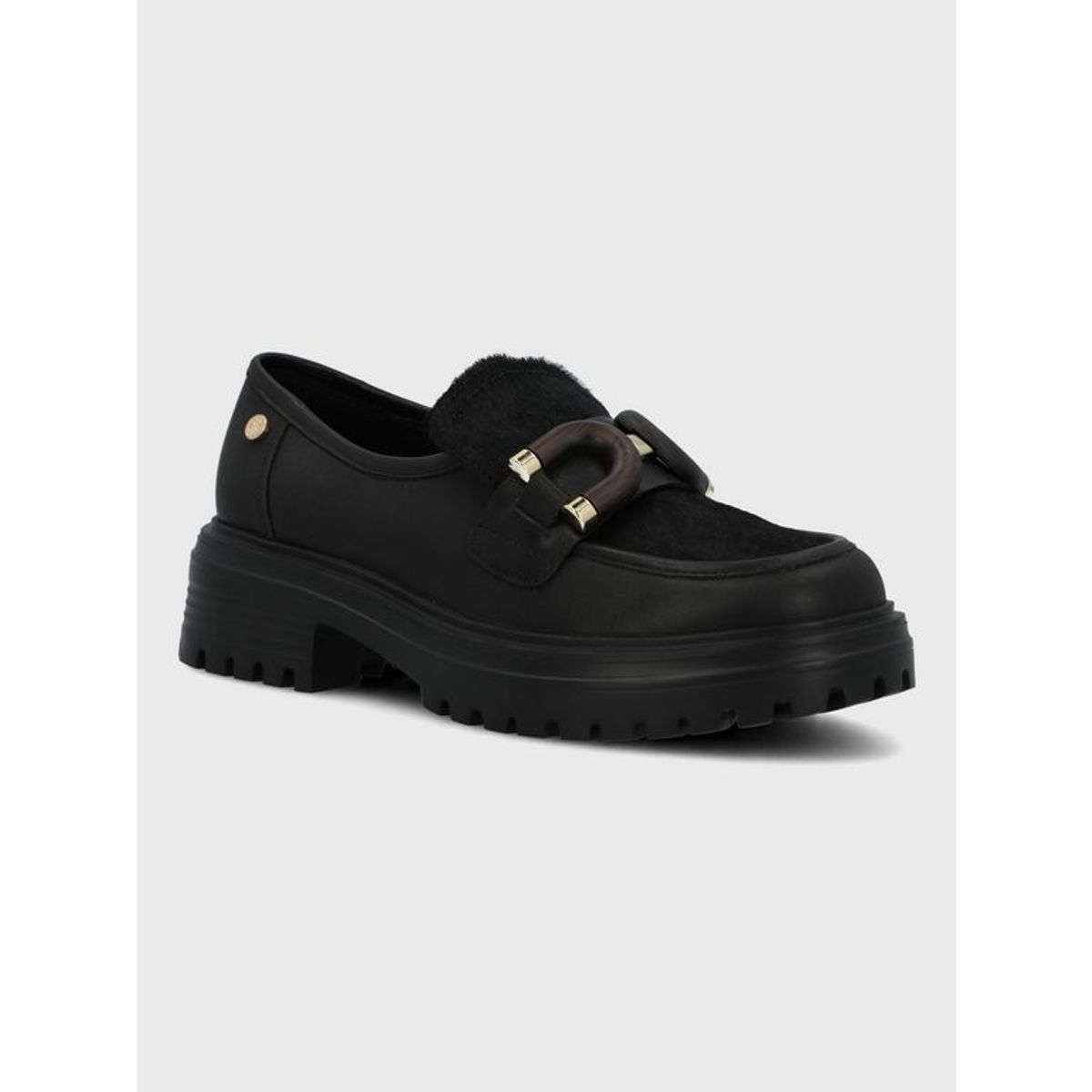 HUSH PUPPIES - Mocasin Cuero Mujer Botana Negro HUSH PUPPIES