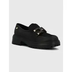 HUSH PUPPIES - Mocasin Cuero Mujer Botana Negro