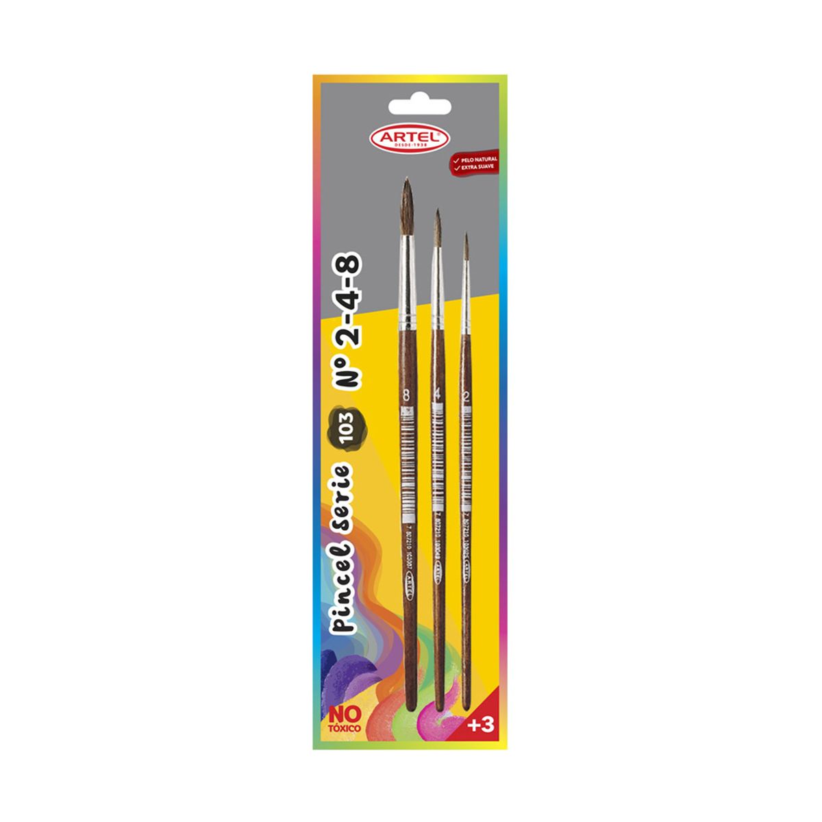 ARTEL - Set 3 Pinceles Nro 2-4-8 Artel