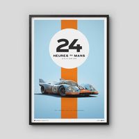 Cuadro Auto Porsche 917 - Gulf - 24h Horas Le Mans + Marco