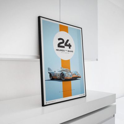 Imagen 2 del producto Cuadro Auto Porsche 917 - Gulf - 24h Horas Le Mans + Marco