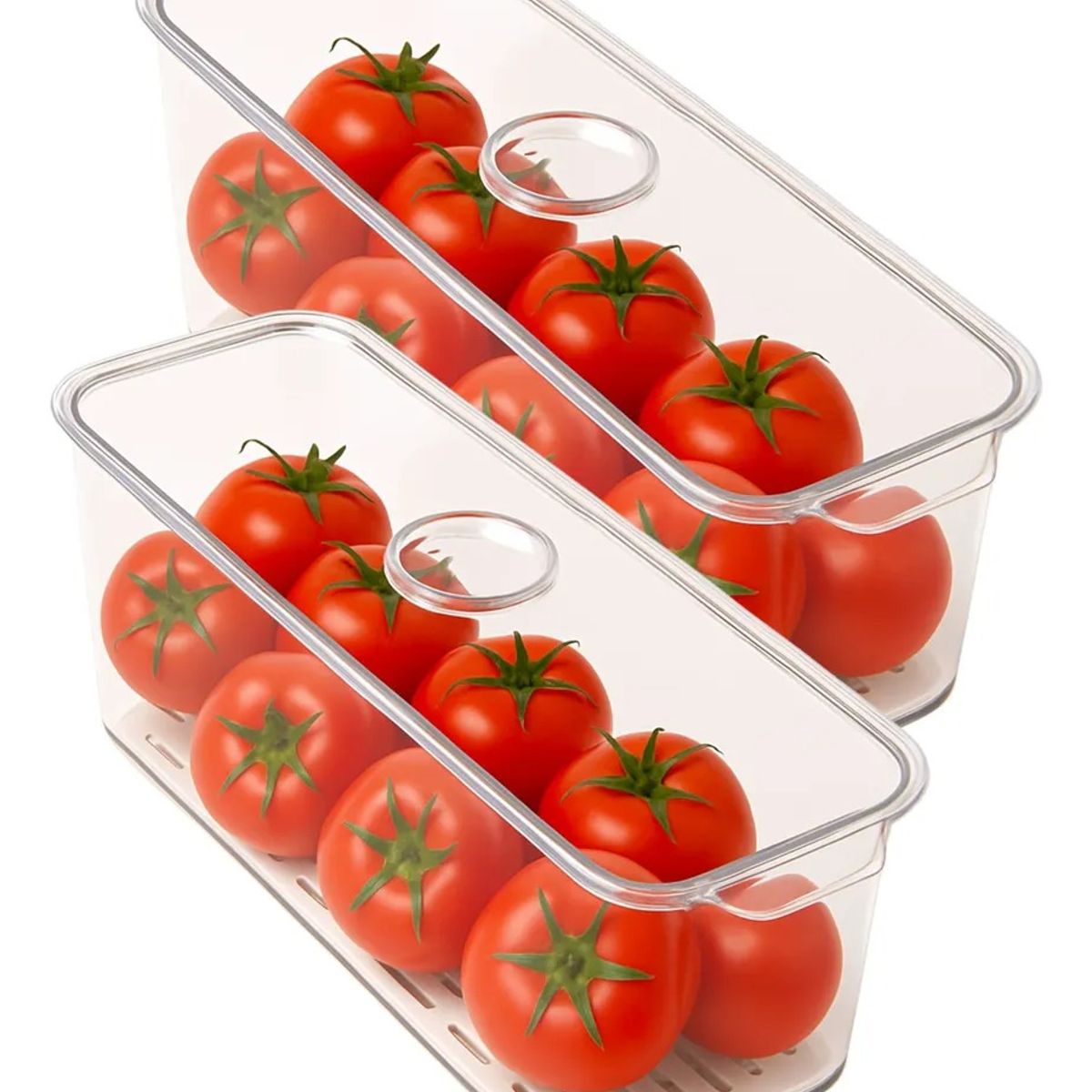 GENERICO - X2 Organizador Refrigerador Despensa Organizador Cocina Tapa Transparente