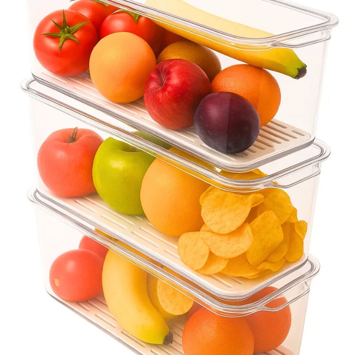 GENERICO - X3 Organizador Refrigerador Despensa Organizador Cocina Tapa Transparente