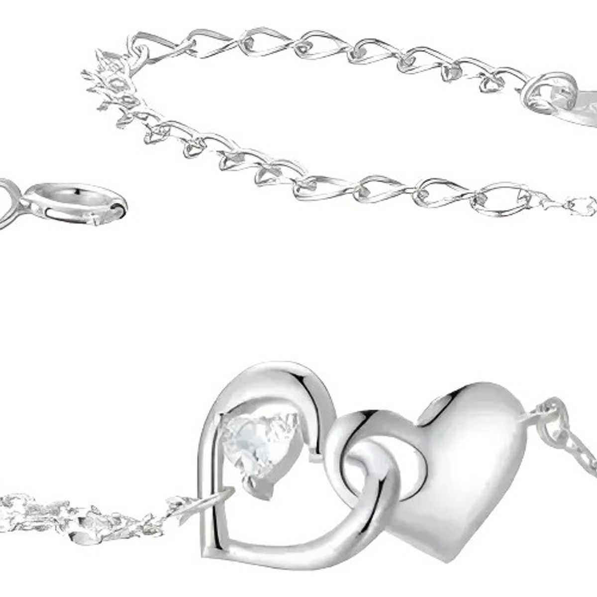 GENERICO - Pulsera plata 925 fina corazon joya mujer