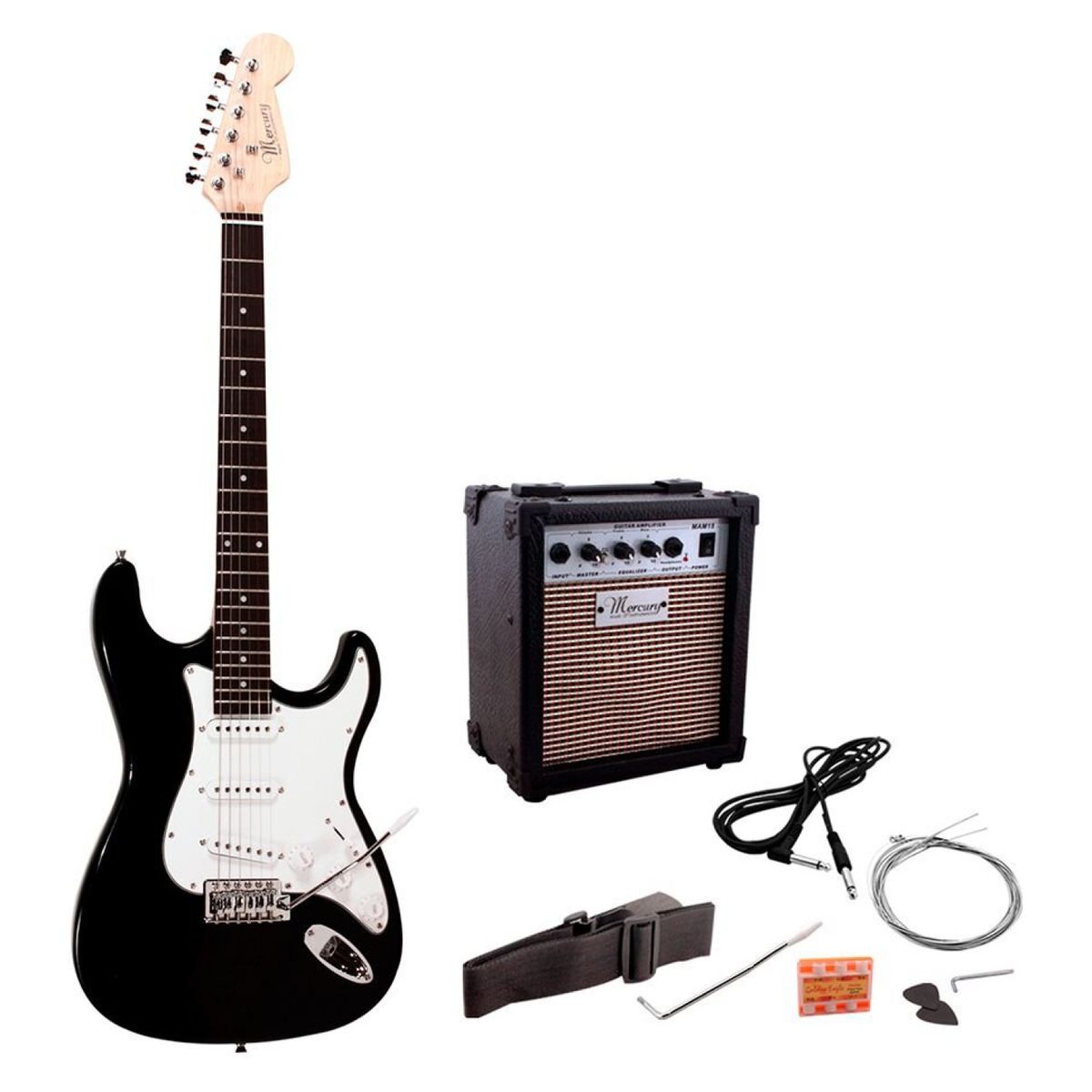 MERCURY - Pack Guitarra Electrica Mercury Ms15N Negro