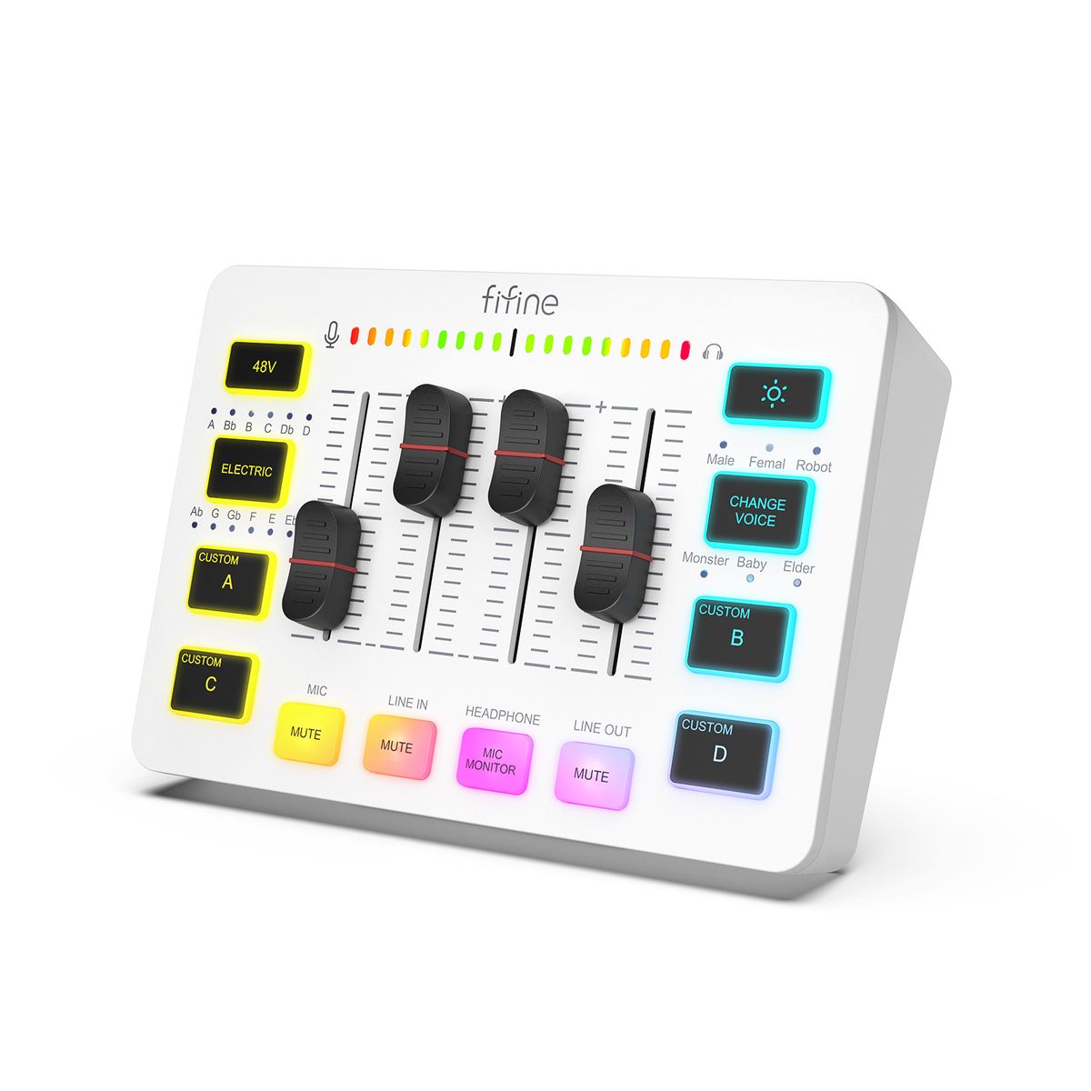FIFINE - Consola Digital Fifine SC3 4 Canales Conectividad USB-C y XLR para Streaming