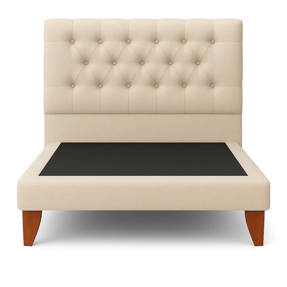 GENERICO - Cama Plaza y Media Crudo Respaldo + Base