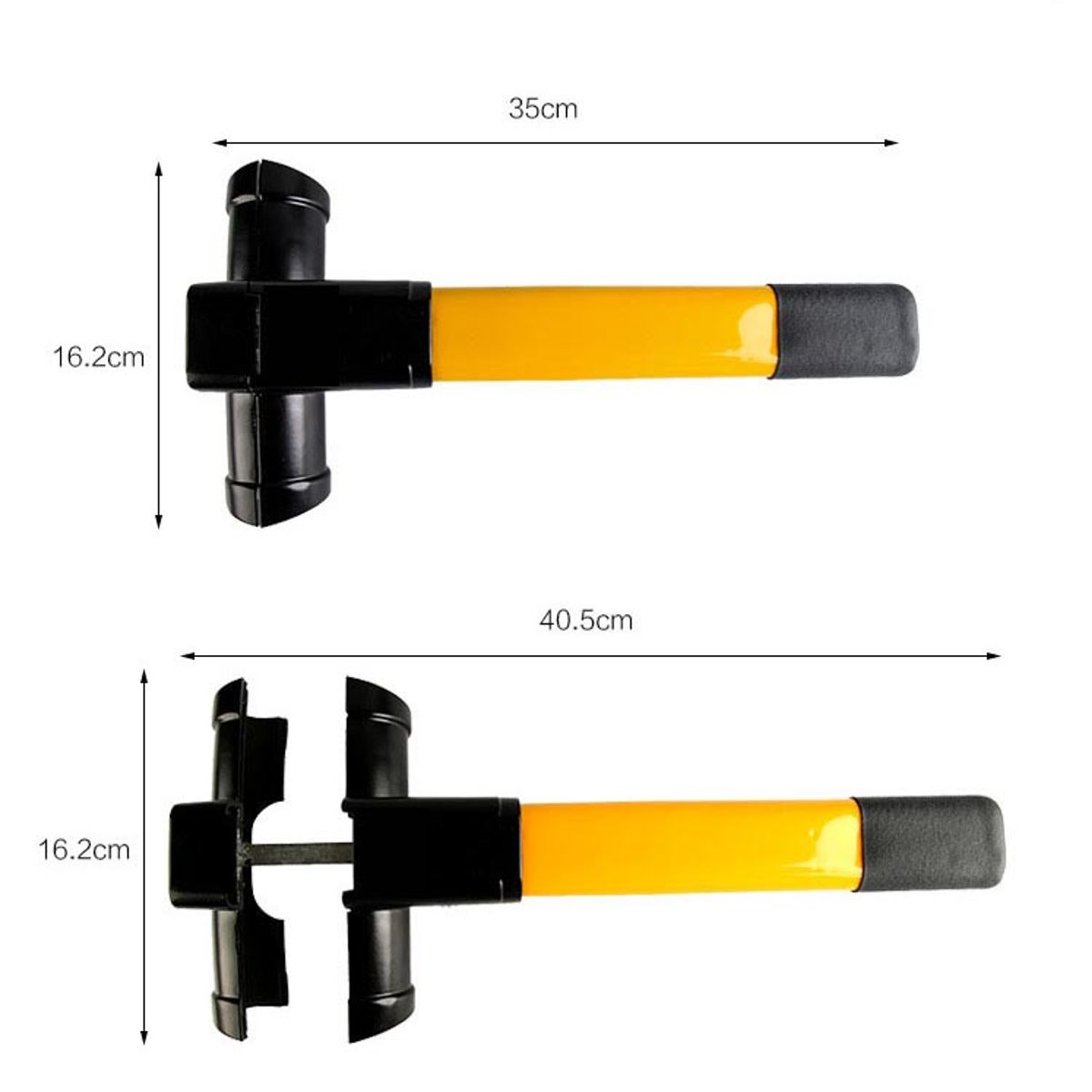 GENERICO - Traba Volante Premium Tipo T Metal Amarillo - Negro