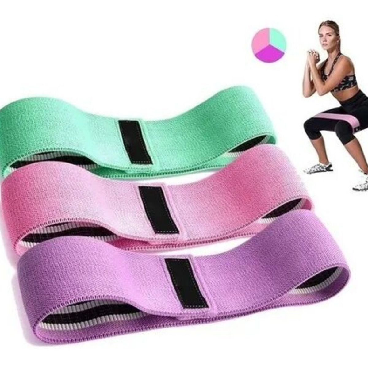 MOVI - SET 3 BANDAS DE RESISTENCIA PARA GLUTEOS Y PIERNAS