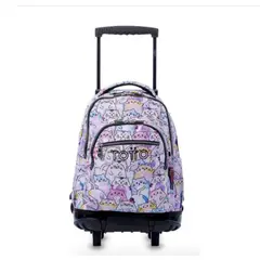 TOTTO - Mochila Escolar Con Ruedas Rue Bomper Gatitos Niños