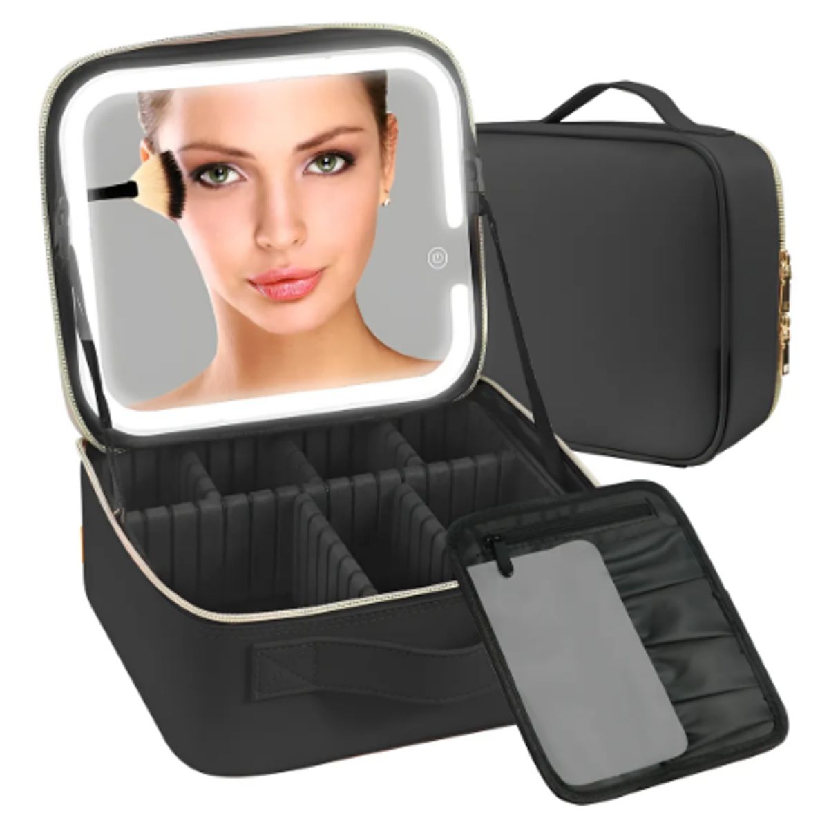Estuche De Maquillaje Con Espejo Luz Led Organizador Viajero, marca GENERICO - Foto Principal