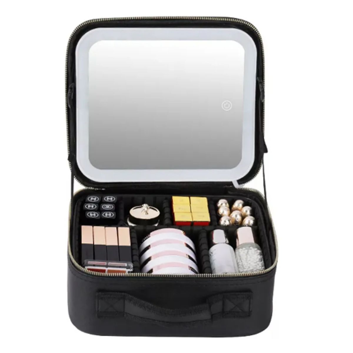 Estuche De Maquillaje Con Espejo Luz Led Organizador Viajero, marca GENERICO - Foto 2