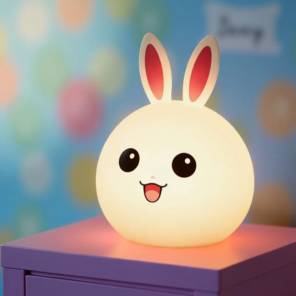 GENERICO - Lámpara De Conejo Cute Silicona Táctil Usb Espantacuco Blanco