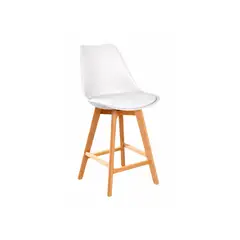 HABITA2 CHILE - Taburete Tulip Wood Acolchado 66cm