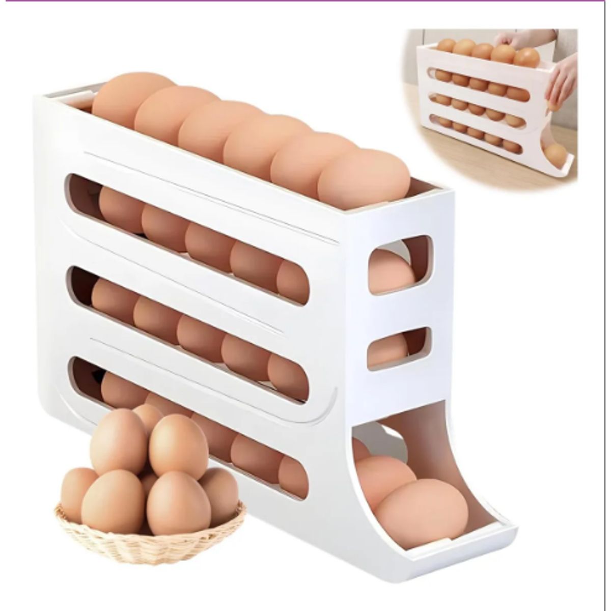 GENERICO - Dispensador De Huevos Para Nevera Organizador De Huevos
