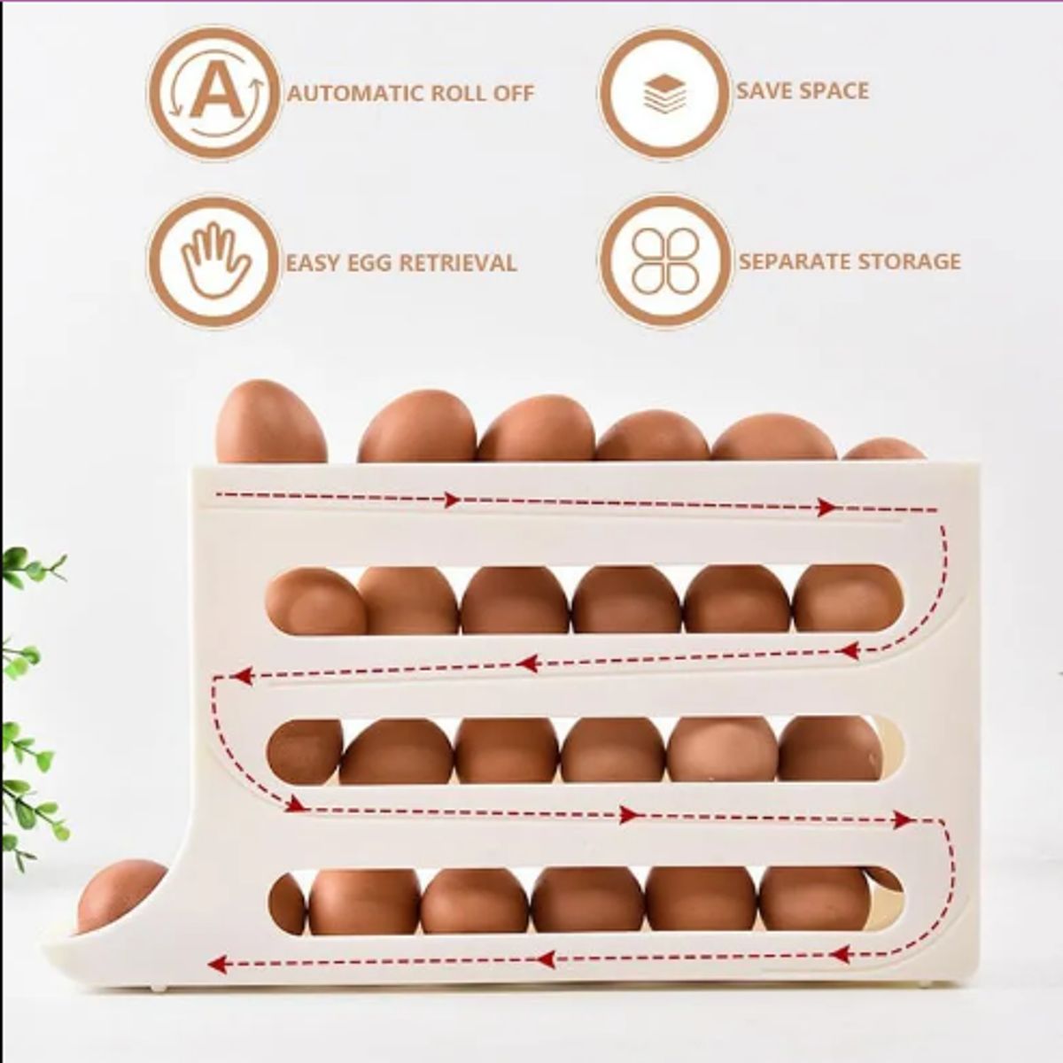 GENERICO - Dispensador De Huevos Para Nevera Organizador De Huevos