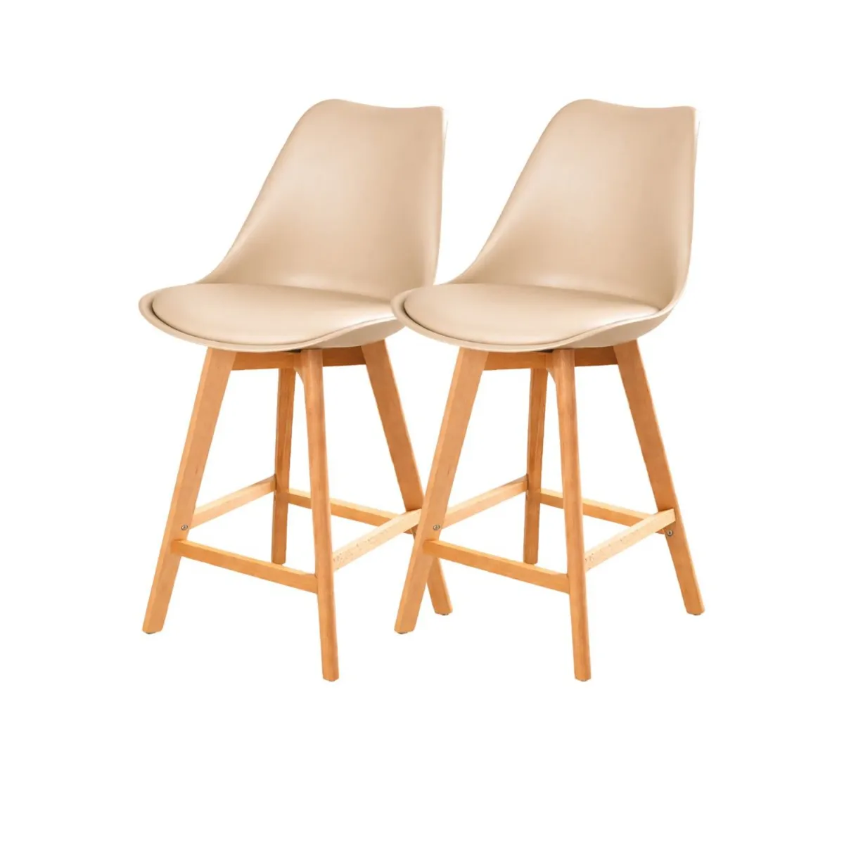HABITA2 CHILE - Pack 2 Taburetes Tulip Wood 66 cm