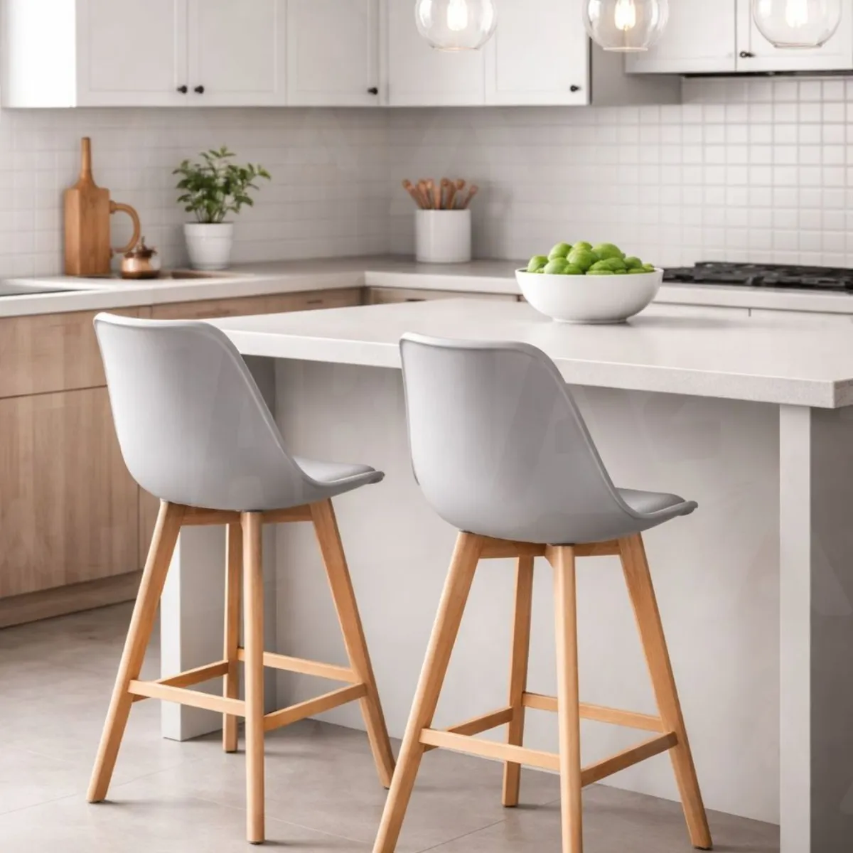 HABITA2 CHILE - Pack 2 Taburetes Tulip Wood 66 cm