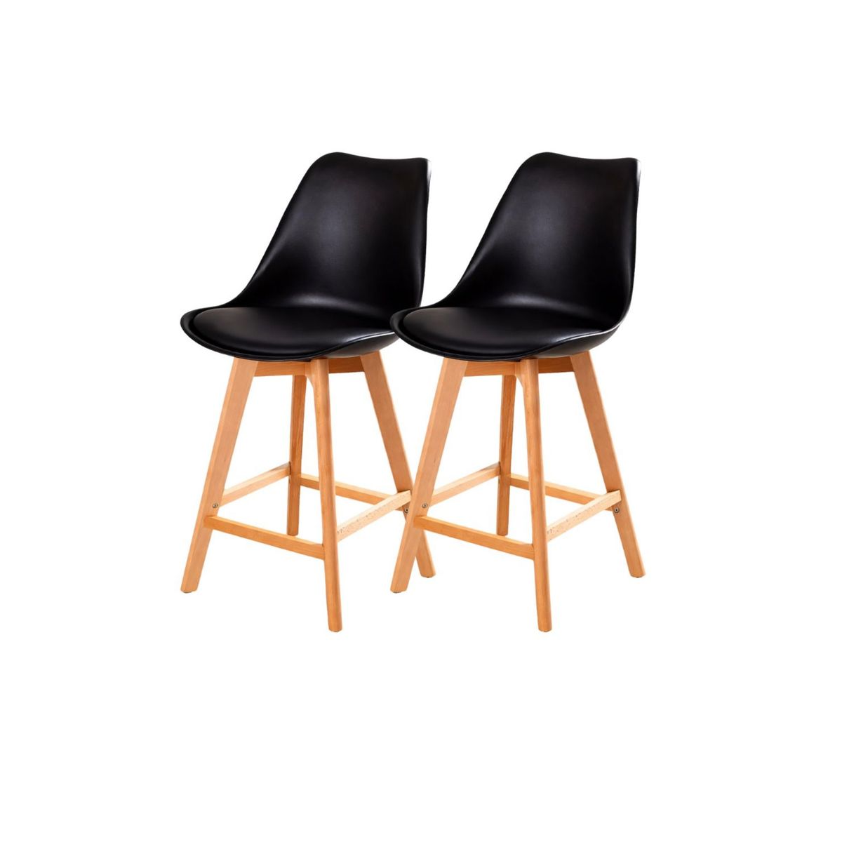 HABITA2 CHILE - Pack 2 Taburetes Tulip Wood 66 cm
