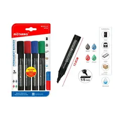 GENERICO - Plumón permanente 4 colores 1/5mm