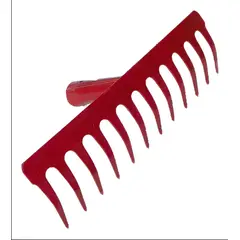 GENERICO - Rastrillo Metálico Recto 30cm 12 Dientes Para Jardinería