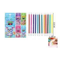 GENERICO - Lápices de colores con goma Set 12pcs