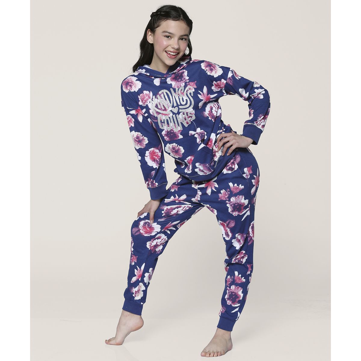 LADY GENNY - Pijama Algodón Con Capucha Niñas - Ternura Y Brillo
