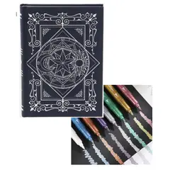 GENERICO - LIBRETA /CUADERNO CON TAPA DURA SOL– 100% NEGRA + LAPICES