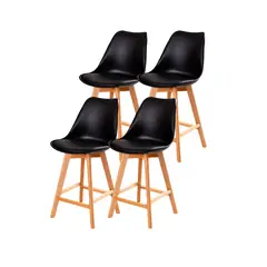 HABITA2 CHILE - Pack 4 Taburetes Tulip Wood 66 cm