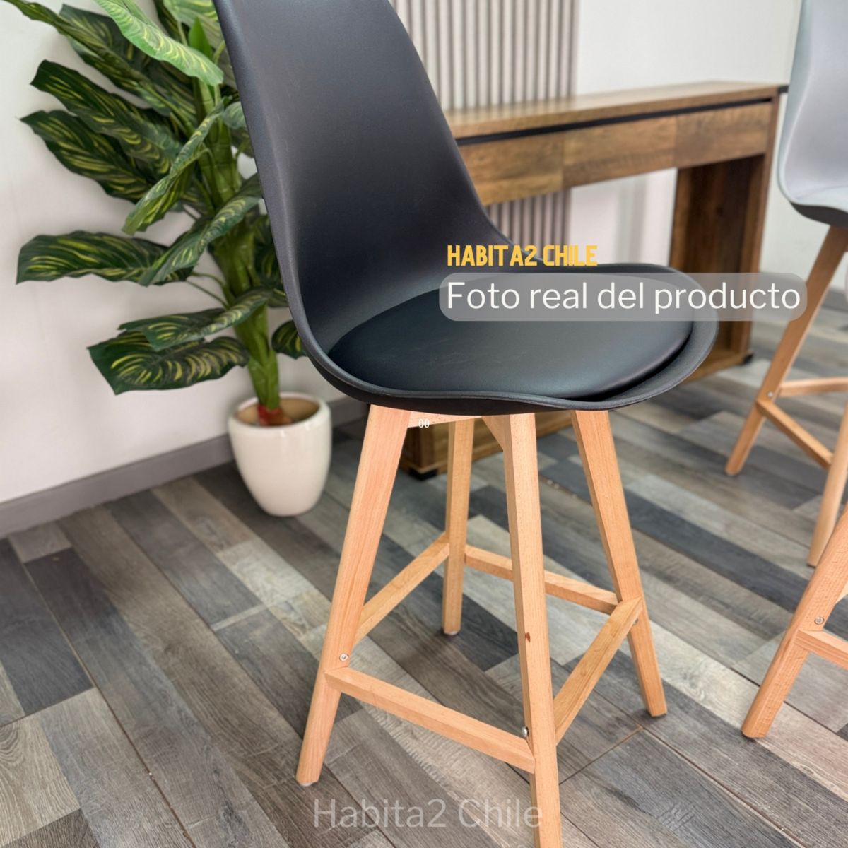 HABITA2 CHILE - Pack 4 Taburetes Tulip Wood 66 cm