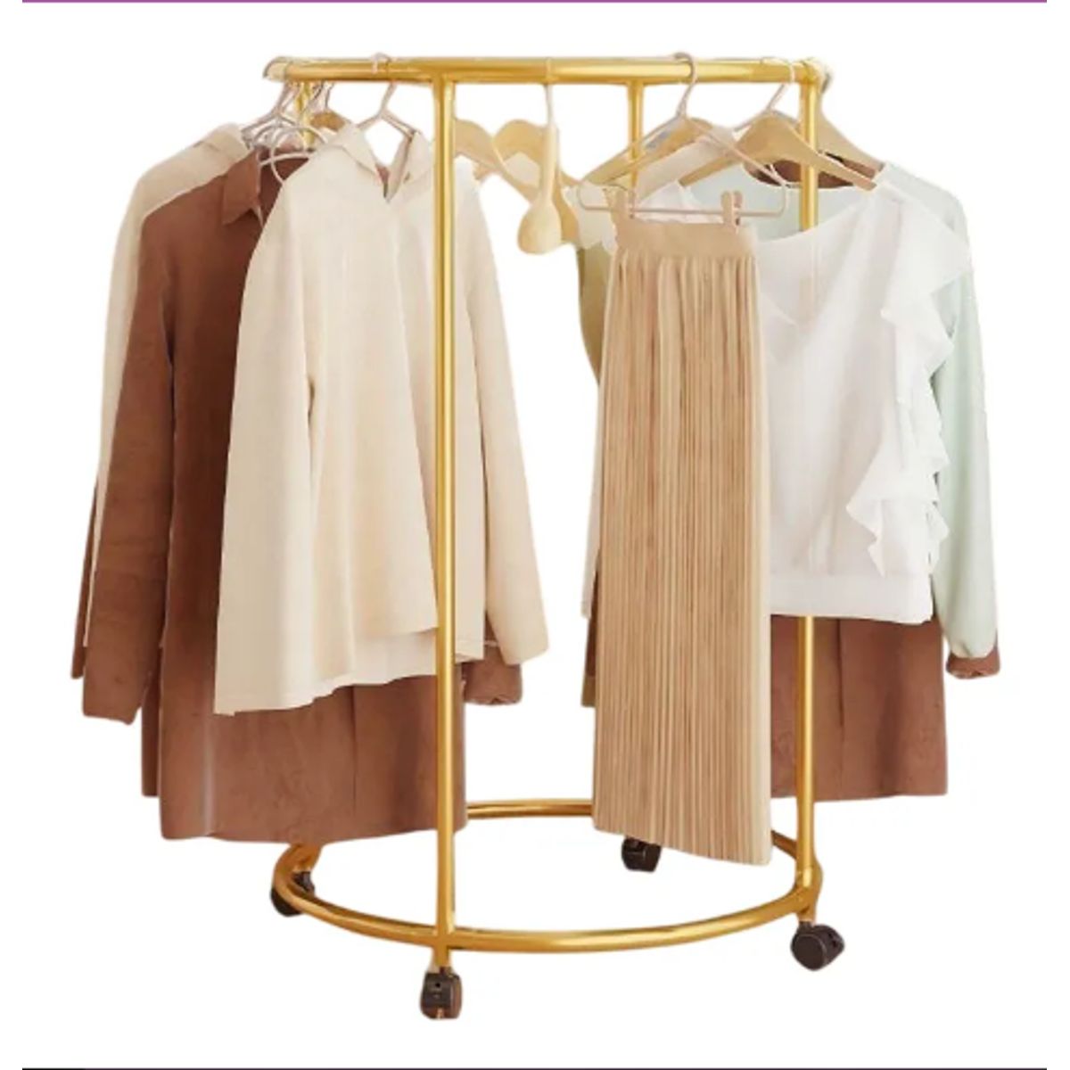 GENERICO - Colgador De Ropa Circular Giratorio Con Ruedas