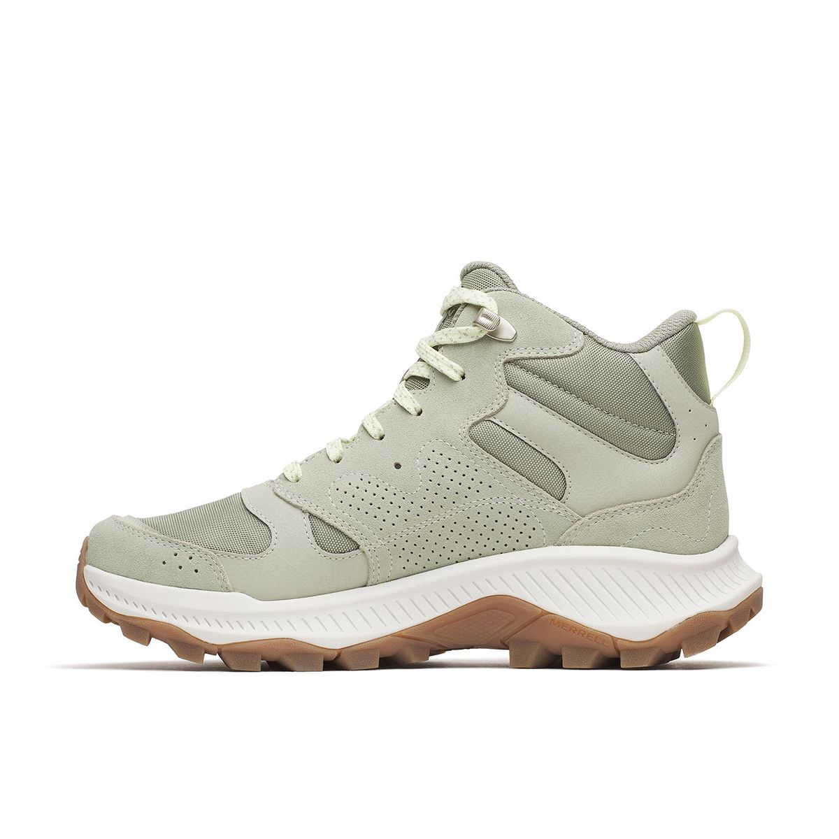 MERRELL - Botin Cuero Mujer Tempo Sol Mid Waterproof Verde Claro MERRELL