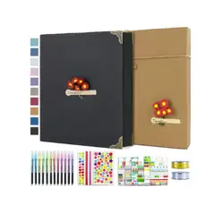 GENERICO - Álbum Fotográfico Con Scrapbook Pintura Escribir 60 Páginas Negro Diy