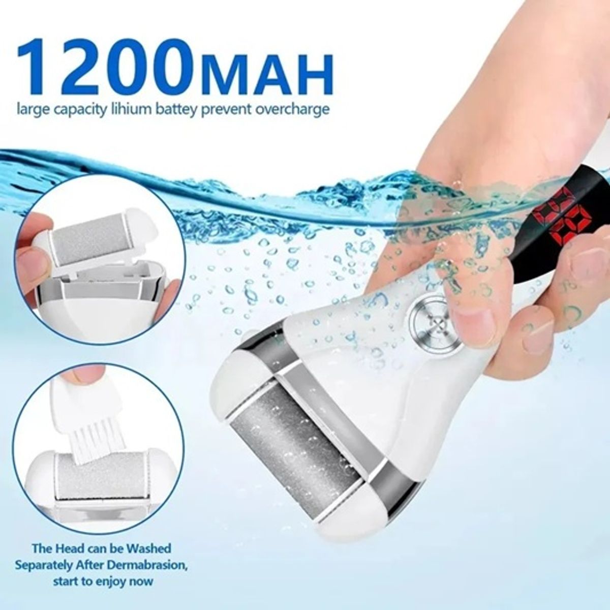 GENERICO - Maquina Exfoliadora Removedor De Callos De Pies Eléctrico color Blanco