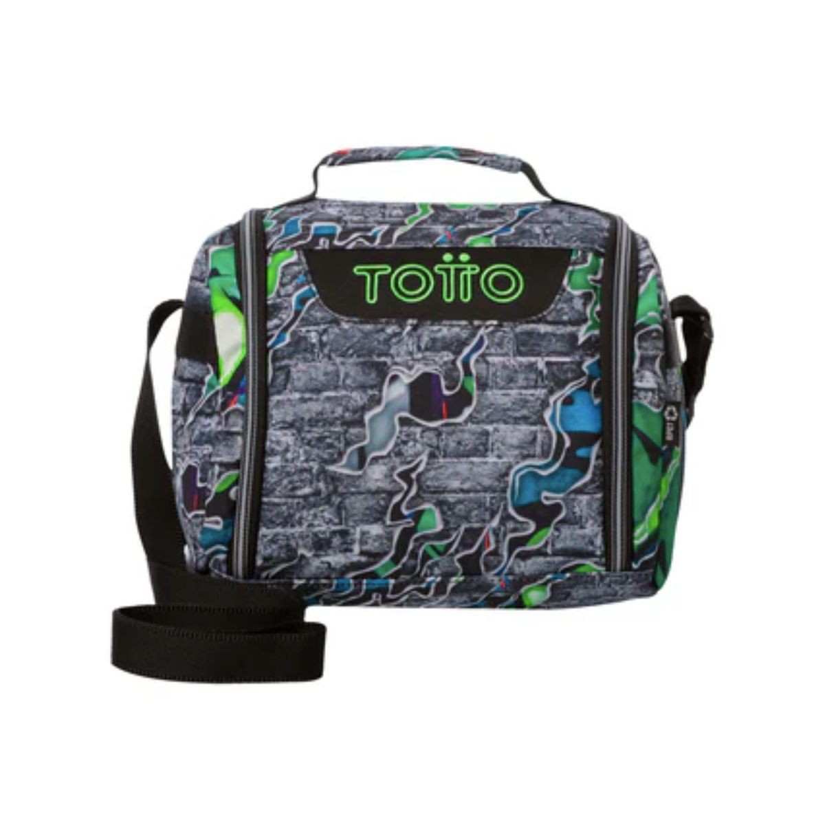 TOTTO - Lonchera Bolso Colación Escolar Resaltador Gris Totto