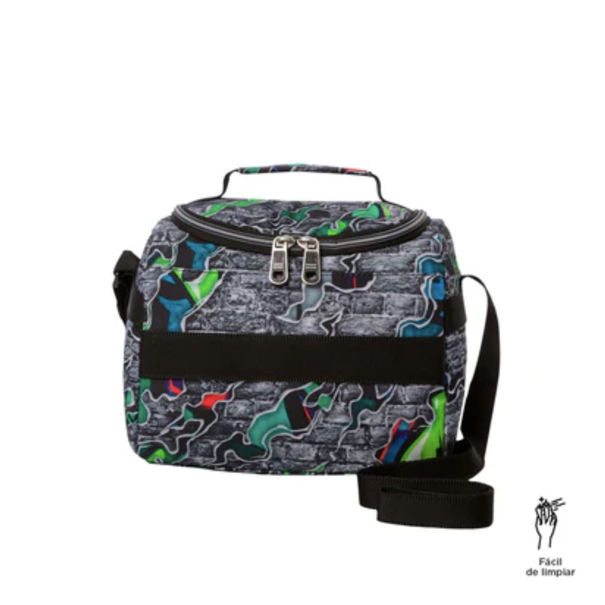 TOTTO - Lonchera Bolso Colación Escolar Resaltador Gris Totto