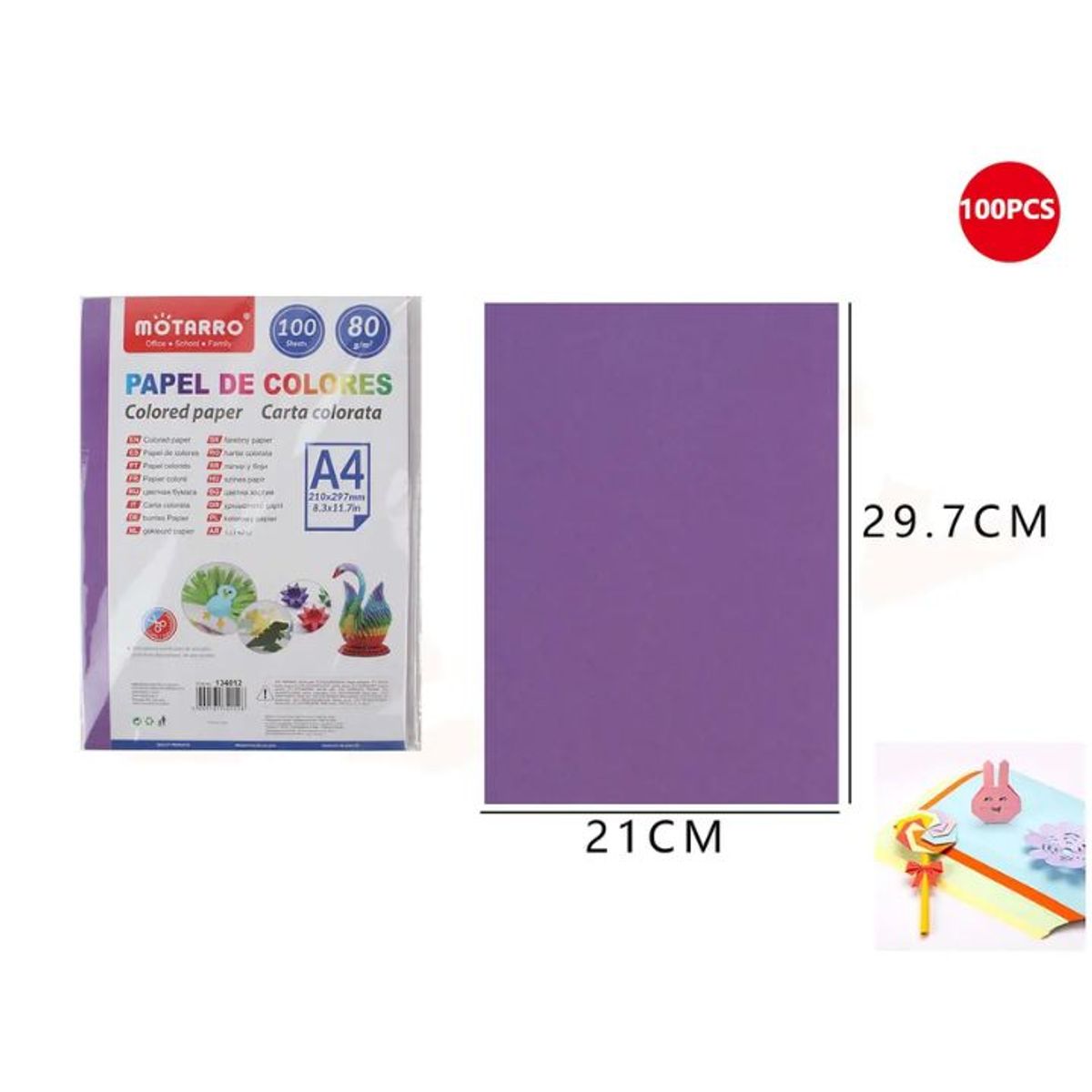 GENERICO - Block Papel de Colores Morado