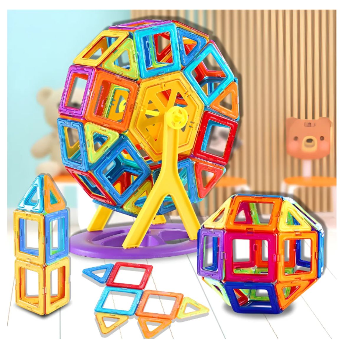 GENERICO - 98pcs Juego De Bloques De Construcción Magnéticos 3d