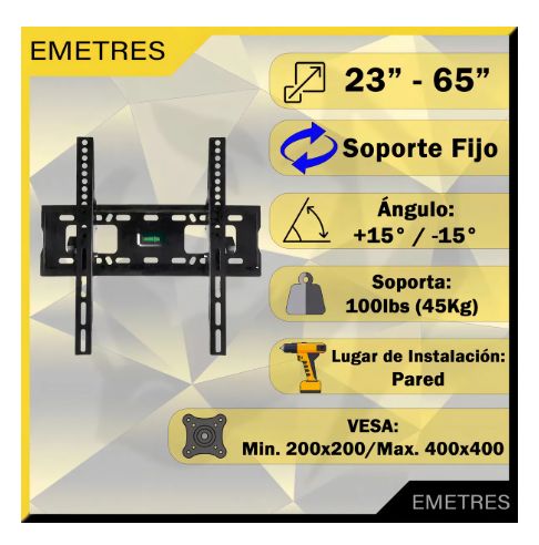 GENERICO Soportes De Tv 23 Hasta 65 Pulgadas Soporte Smart Tv