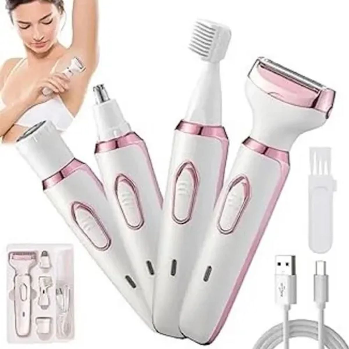 GENERICO - Depiladora Recargable Femenina 4 En 1