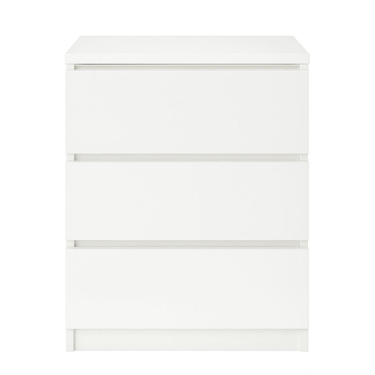 DECORACION CREATIVA - Velador Infantil 3 Cajones Blanco Linea Minimal